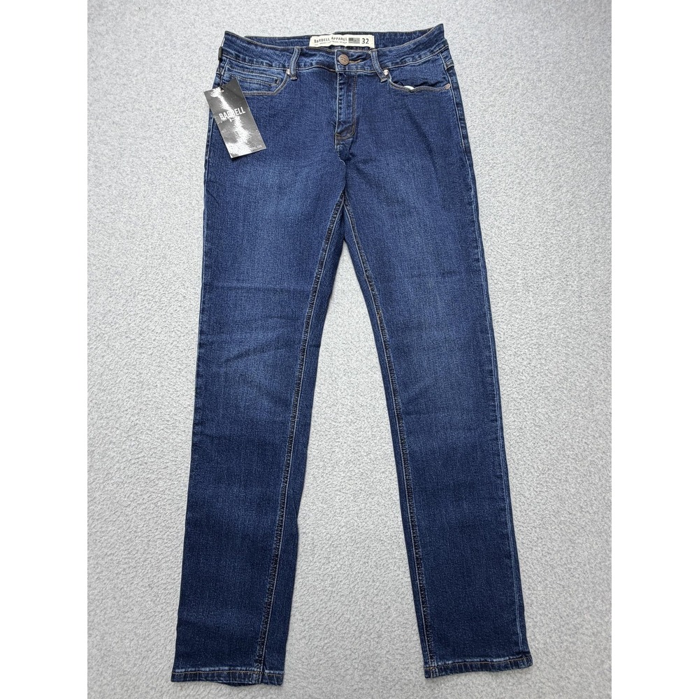 Barbell Apparel Jeans Mens 32x32 Blue Medium Wash Straight Athletic Fit Stretch